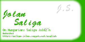 jolan saliga business card